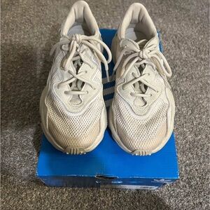 Adidas Cream Sneakers with Chunky Sole and Mesh Upper